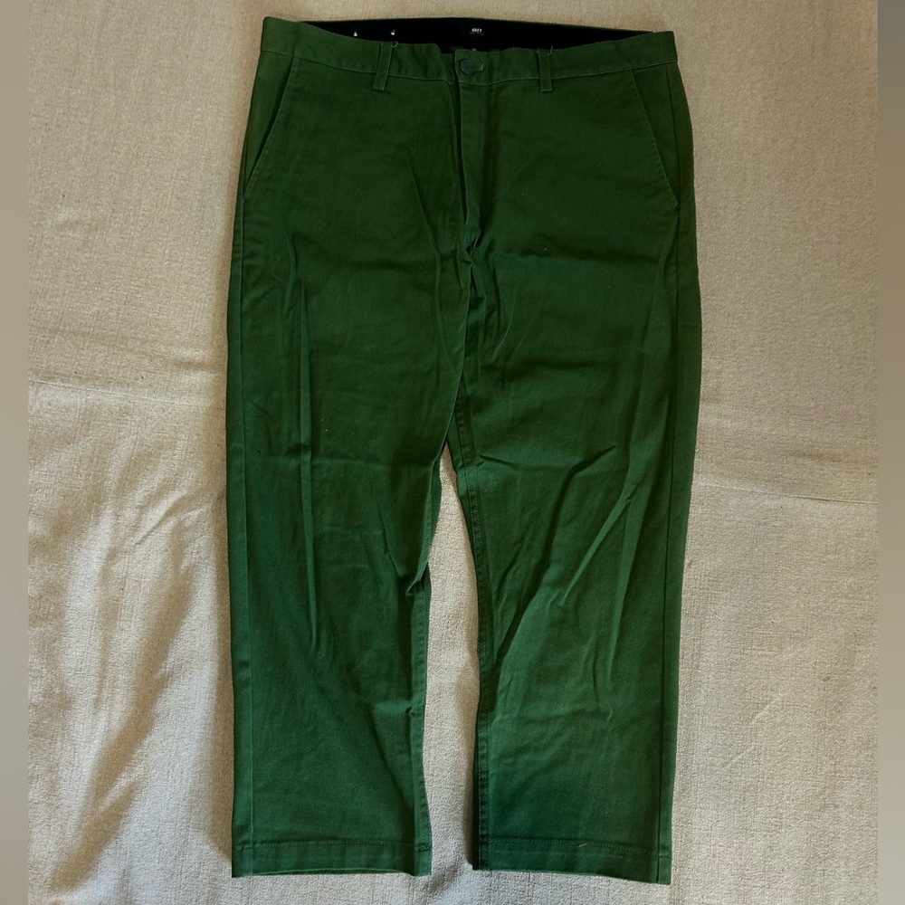 Obey Dark Green Chinos